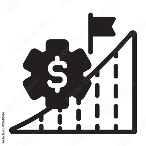 financial goals glyph icon