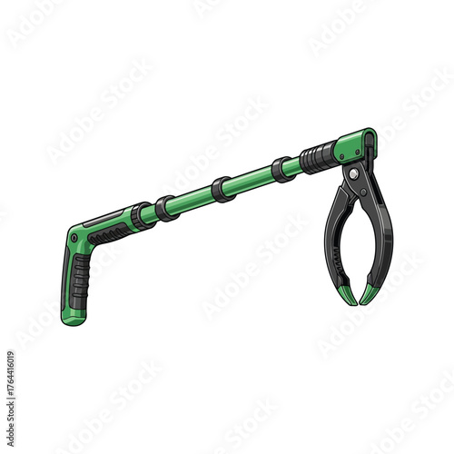 Adjustable telescopic garden hose nozzle sprayer with ergonomic grip for watering plants vector