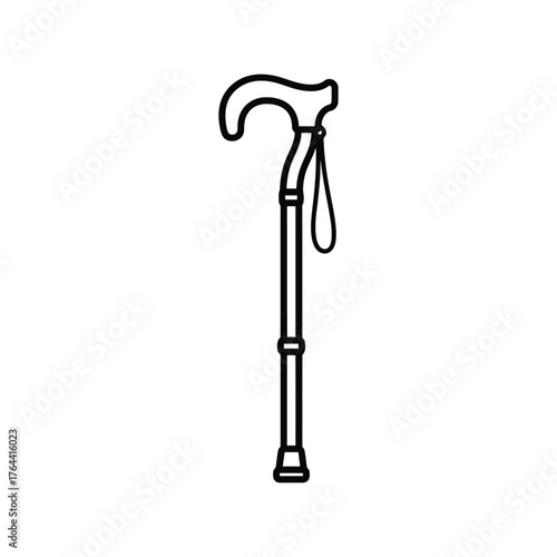 Adjustable ergonomic walking cane for mobility assistance elderly support and independence vector