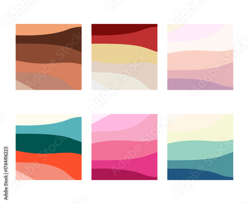 Set of Wave curve design, modern line pattern, graphic covec vector illustration .