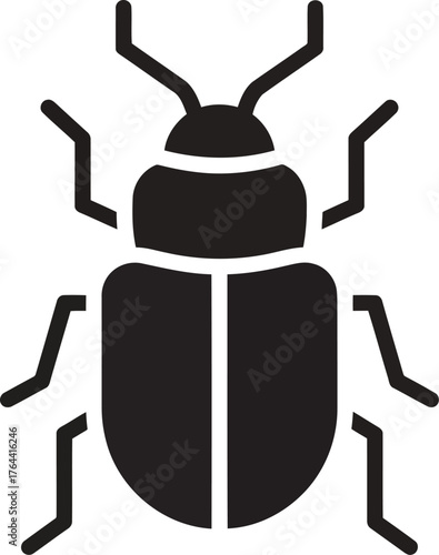 Minimalist beetle insect icon vector art clean design vector