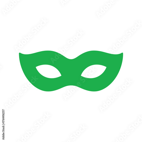 Vibrant green masquerade mask eye covering for parties and celebrations vector
