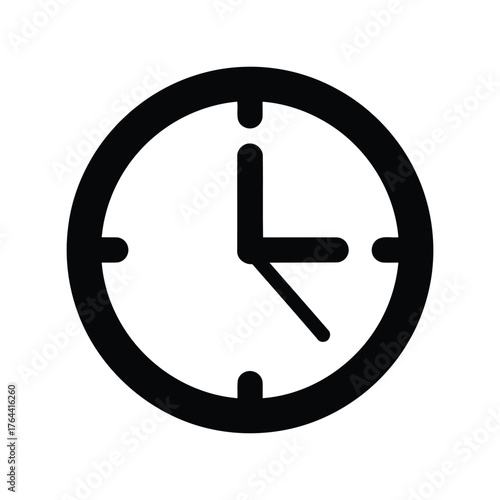 Simple clock icon minimalist timekeeping symbol digital interface element vector