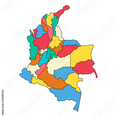 Colombia map shape, travel web flat concept icon symbol vector illustration .