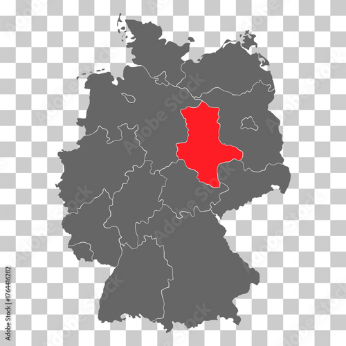 Germany map icon of Saxony-Anhalt, geography blank concept, isolated graphic background vector illustration .