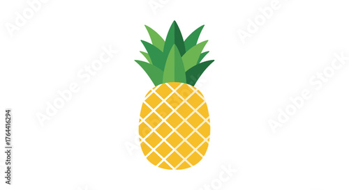 Vibrant Pineapple Illustration on White Backdrop for Diverse Creative Projects