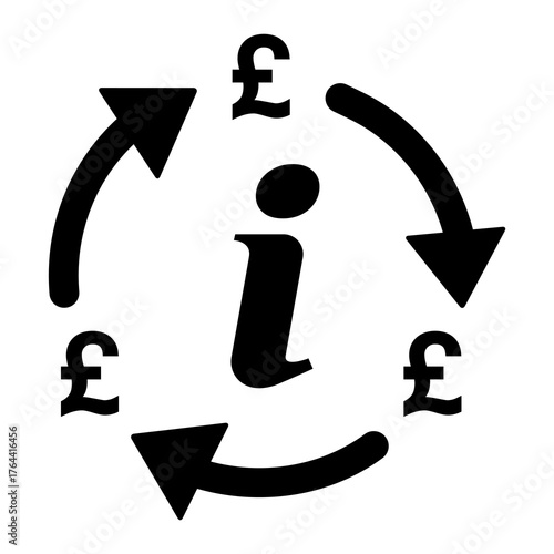 Pound money change icon, trade cash information web symbol, convert sign vector illustration .