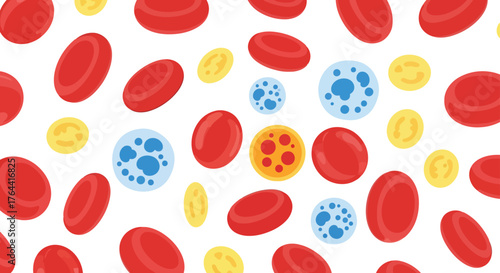 Abstract watercolor blood cells pattern seamless science medical illustration vector