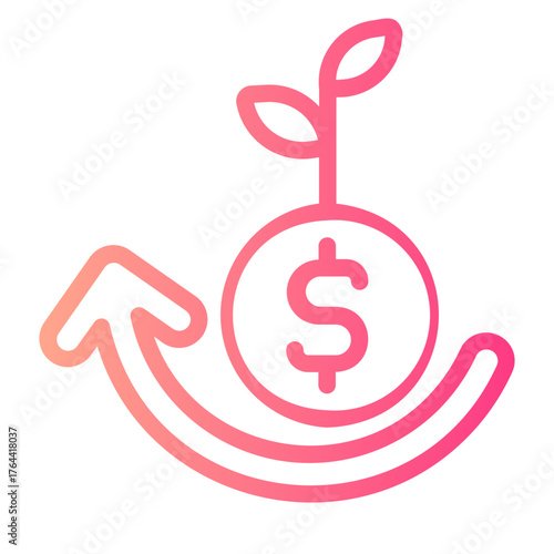 Capital return gradient icon