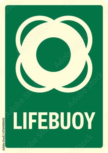safety signs_emergency and first aid_OSHA-ANSI_uppercase text_lifebuoy 