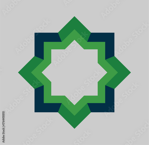 Islamic foundation symbol. Vector abstract, Logo Shariah for Islam institution or foundation.