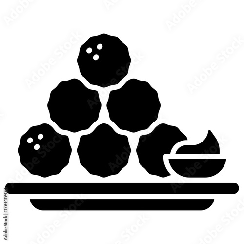 Meatball vector icon. Food and beverage icon solid style. perfect use for logo, presentation, website, and more. modern icon design glyph style