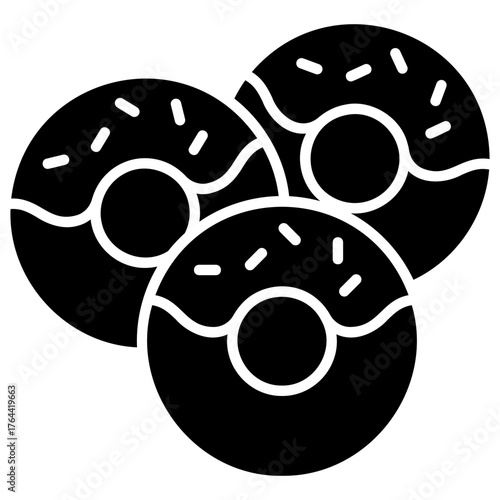 Donut vector icon. Food and beverage icon solid style. perfect use for logo, presentation, website, and more. modern icon design glyph style
