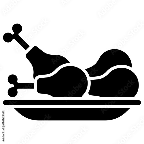 Fried Chicken vector icon. Food and beverage icon solid style. perfect use for logo, presentation, website, and more. modern icon design glyph style