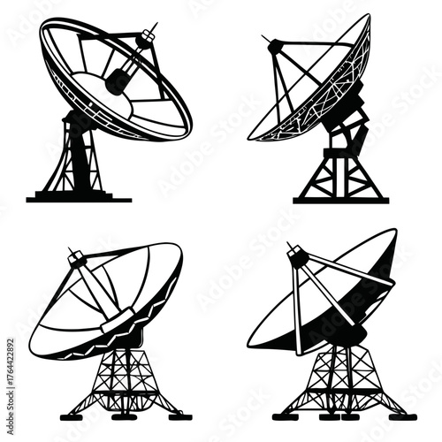Vector art of satellite dish