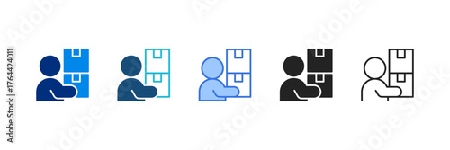 Delivery Icon Set Multiple Style Vector Illustration 