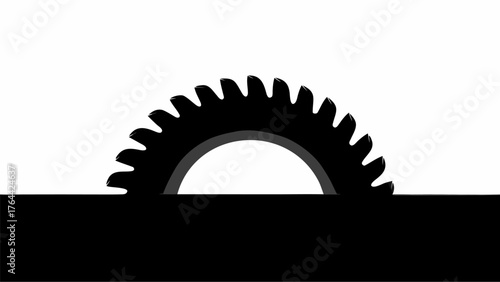 Precision cutting blade for industrial woodworking with sharp teeth and durable material design aesthetic