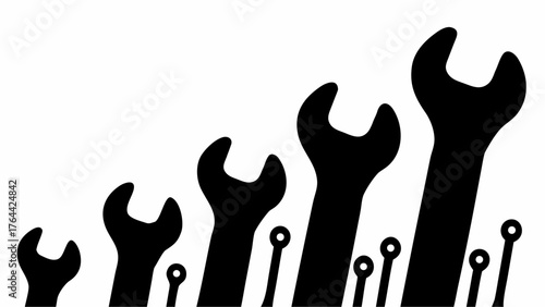 Growing tools symbolize construction, maintenance, repair, and industry progress professionally
