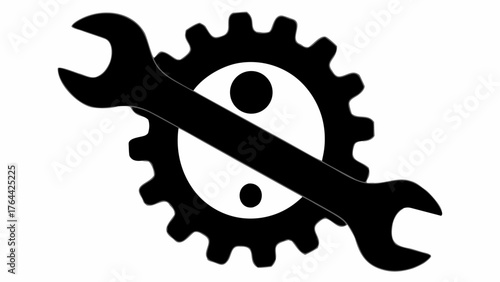 Professional wrench and gear icon symbolizing mechanical repair and industry solutions