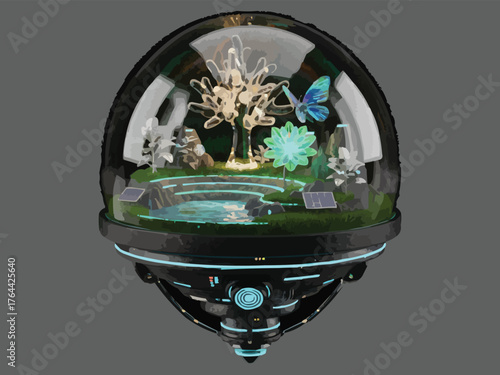 Floating Island with Glass Dome