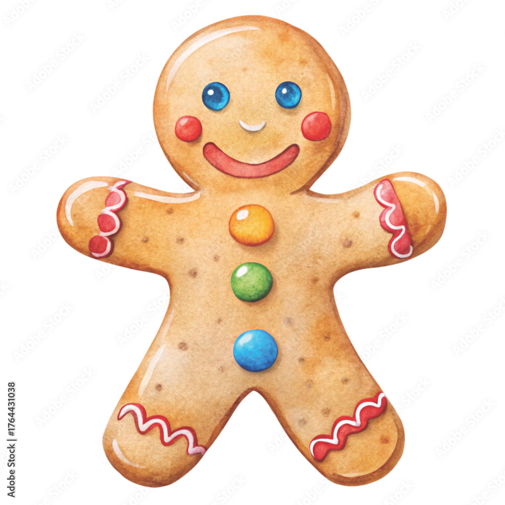 Obraz premium Gingerbread Cookie Variations christmas sweet dessert white background