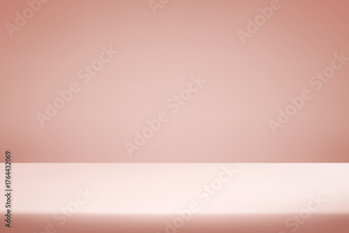Empty Pastel Pink studio room background Space for selling products, backdrop, wallpaper, background, text. Empty Room Studio with table. Vector illustration.