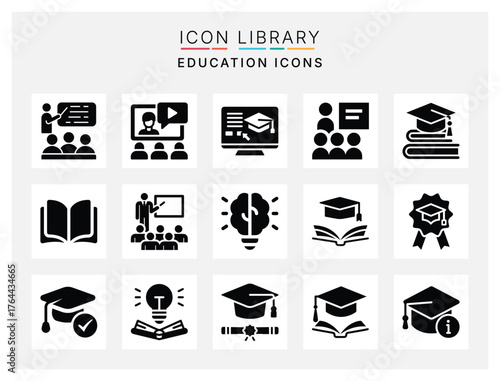 Solid Education and Academic Icon Pack