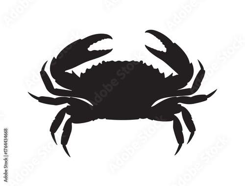Crab in silhouette black and white background.