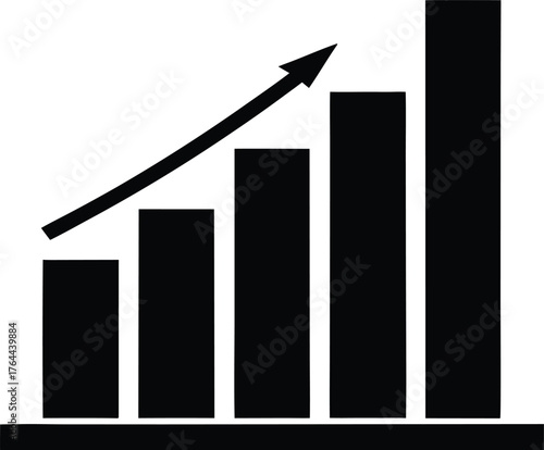 Financial success bar chart vector icon