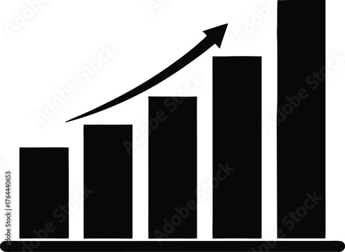 Bar chart vector icon for business