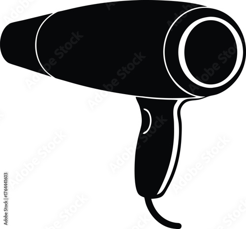 Hair salon hairdryer silhouette graphic