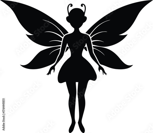 Fairy with wings vector icon