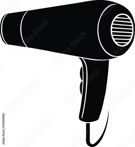 Hairdryer silhouette vector illustration