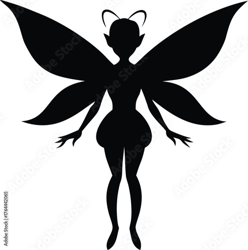 Fairy silhouette vector illustration