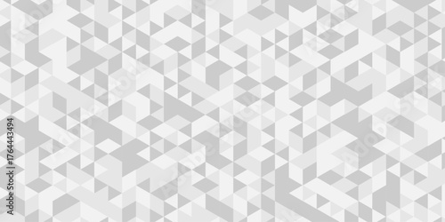 Abstract geometric wall tile and metal cube background triangle wallpaper. Seamless geometric pattern low polygon backdrop background. Gray diamond overlap polygonal background.	
