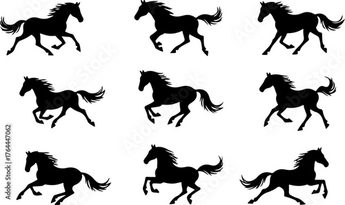 Galloping Horse Silhouettes Collection bundle