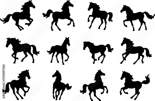 Galloping Horse Silhouettes Collection bundle