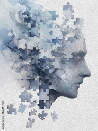 Conceptual illustration of dementia, generative ai illustration.