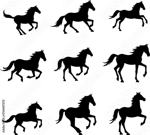 Galloping Horse Silhouettes Collection bundle