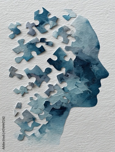 Conceptual illustration of dementia, generative ai illustration.