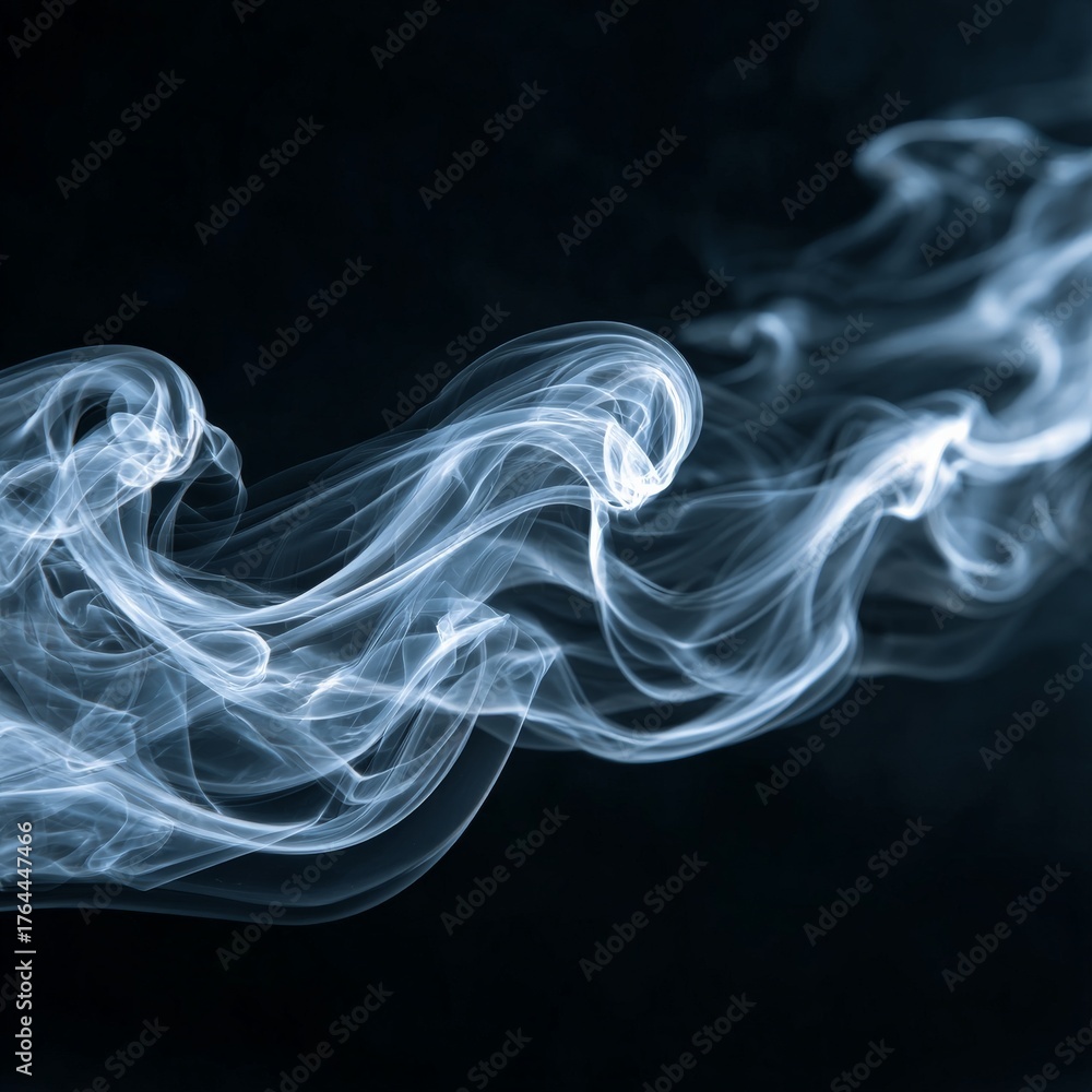 Obraz premium Swirling smoke pattern against a dark background creating an ethereal and mysterious atmosphere