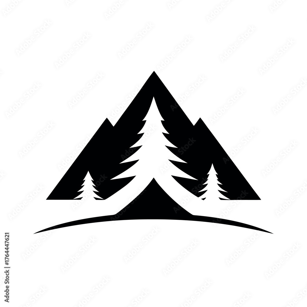 Obraz premium Mountain silhouette landscape
