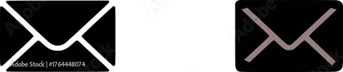 Black and grey envelope icons for mail communication vector