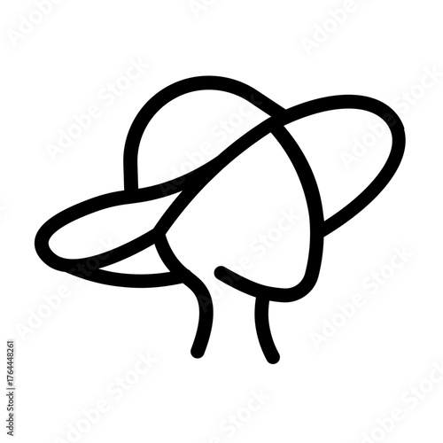 beach hat icon with line style