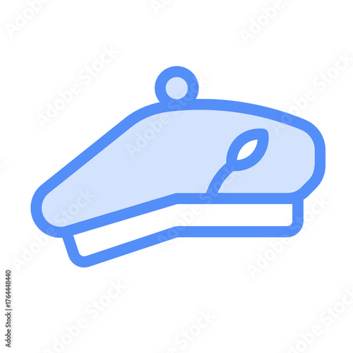 french hat icon with lineal color style