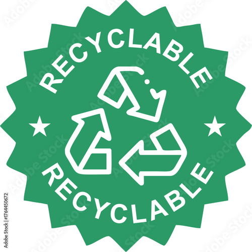 Recyclable Sticker Label Vector | Eco Friendly Packaging Board Design