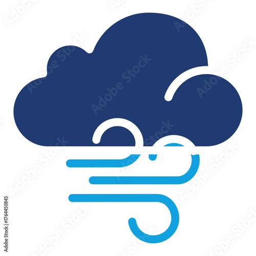 Wind Flat Blue Icon