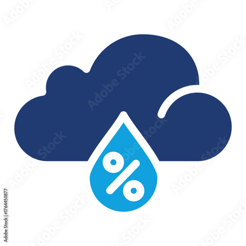 Precipitation Flat Blue Icon