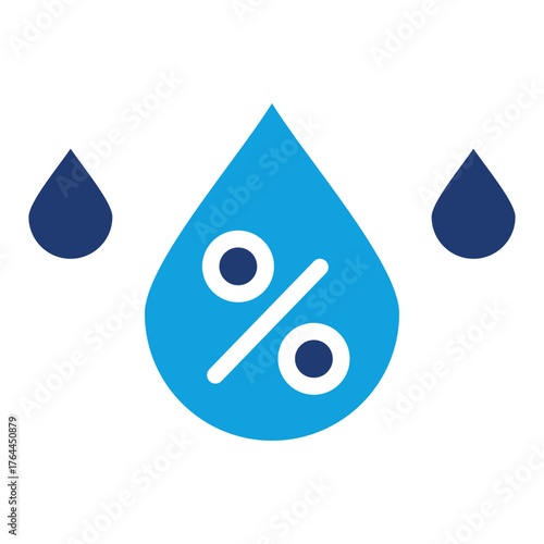 Humidity Flat Blue Icon