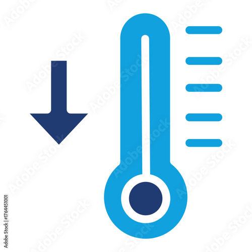 Low Temperature Flat Blue Icon